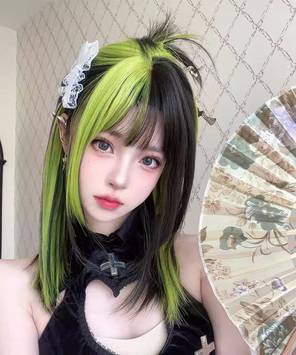 Y2K Lizard Green Wig  KF11247