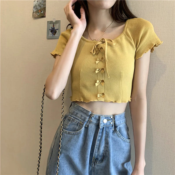 cute cropped T-shirt  KF1107