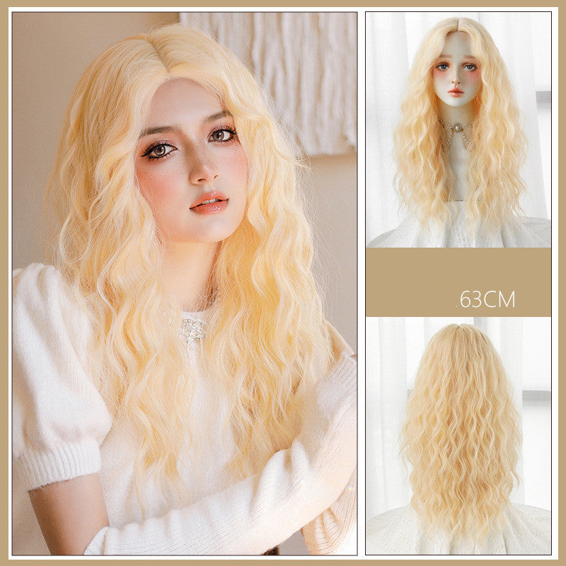Golden long curly hair Wig KF81918