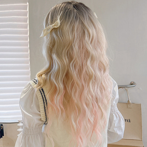 BLONDE  LONG CURLY WIG KF82135