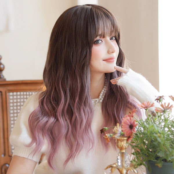 Purple Gradient Curly Wig  KF25008