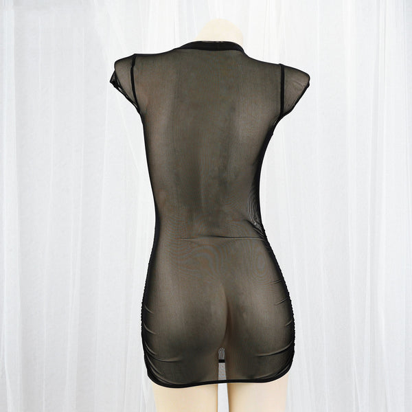 Transparent mesh bodysuit   KF705693