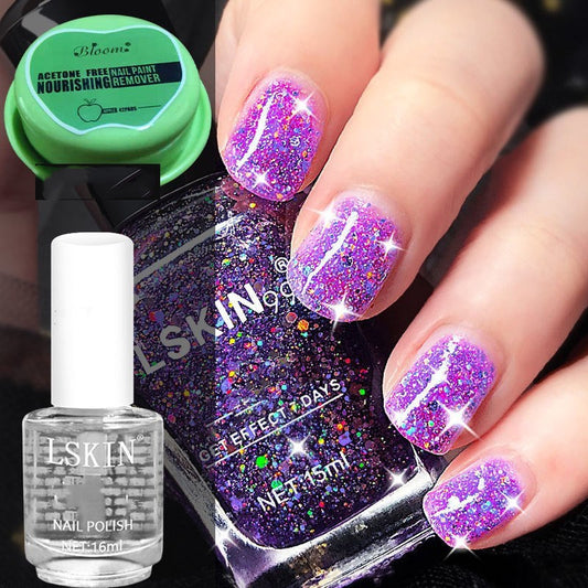 Purple Glitter Nail Polish  KF83802