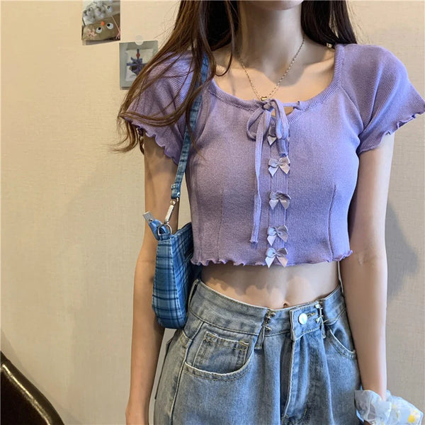 cute cropped T-shirt  KF1107