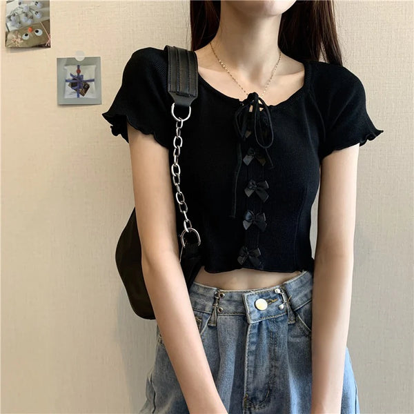 cute cropped T-shirt  KF1107