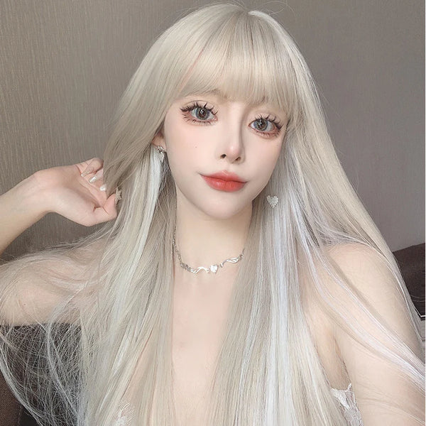 silver white  STRAIGHT HAIR WIG KF5215