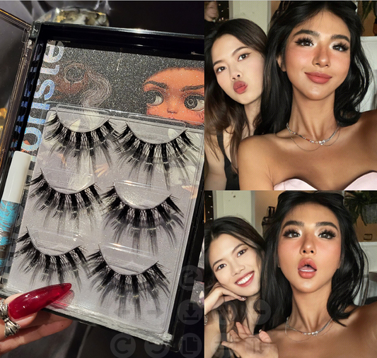 dark thick false eyelashes MK105