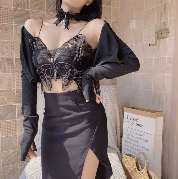 Black Butterfly Vest KF83892