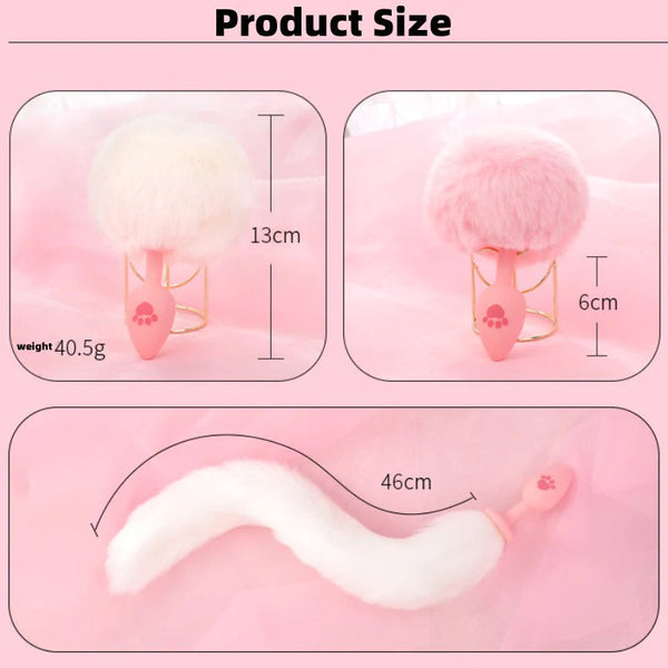 GLOWING RABBIT FOX TAIL ANAL PLUG KF705840