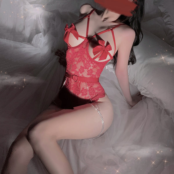 Hollow see-through suit  KF84006