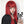 Red long straight wig KF9441