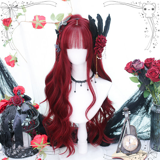 Red long curly hair wig  KF81259