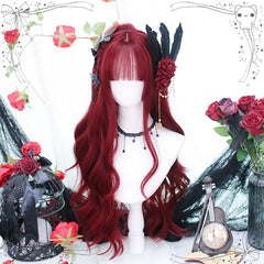 Red long curly hair wig  KF81259