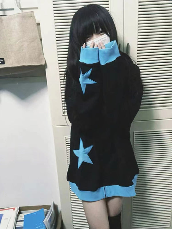 star print hoodie    KF70339
