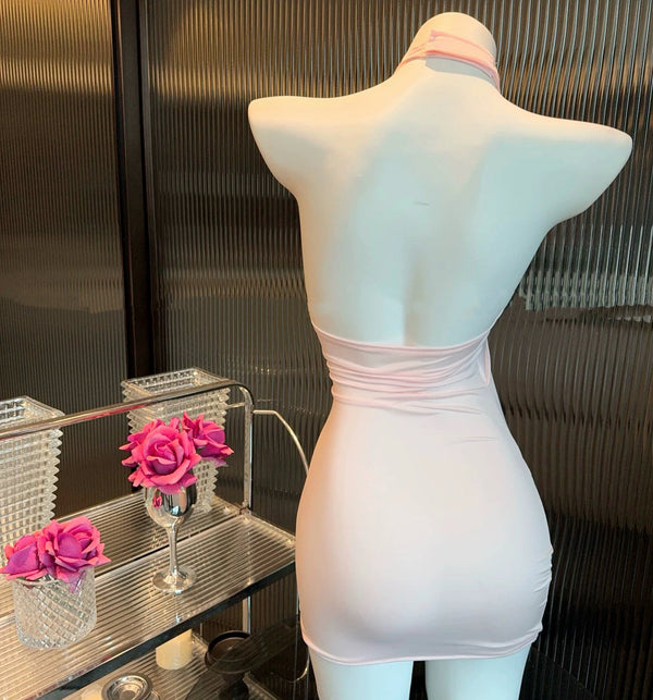 Pink halter dress KF1347