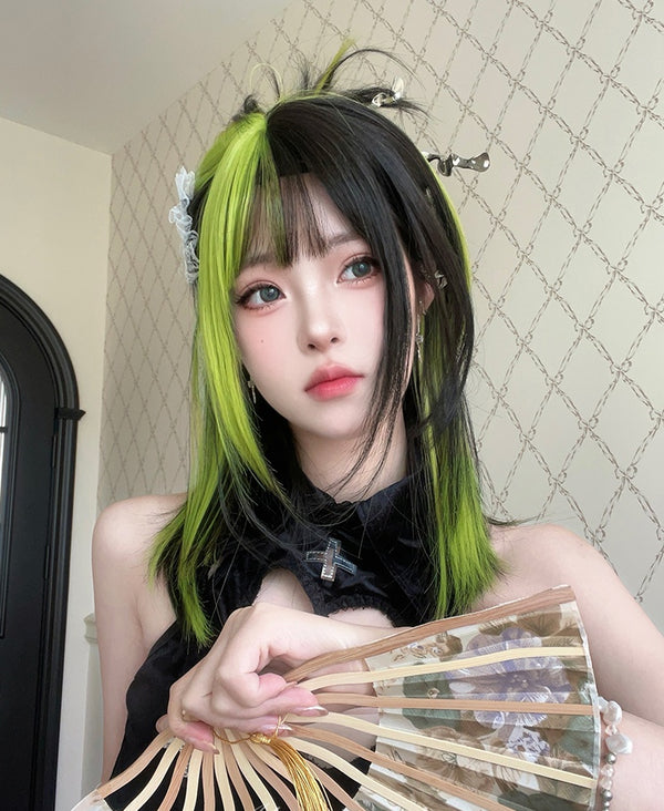 Y2K Lizard Green Wig  KF11247