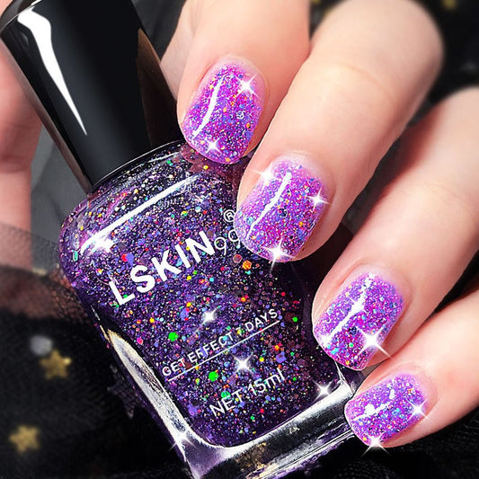 Purple Glitter Nail Polish  KF83802
