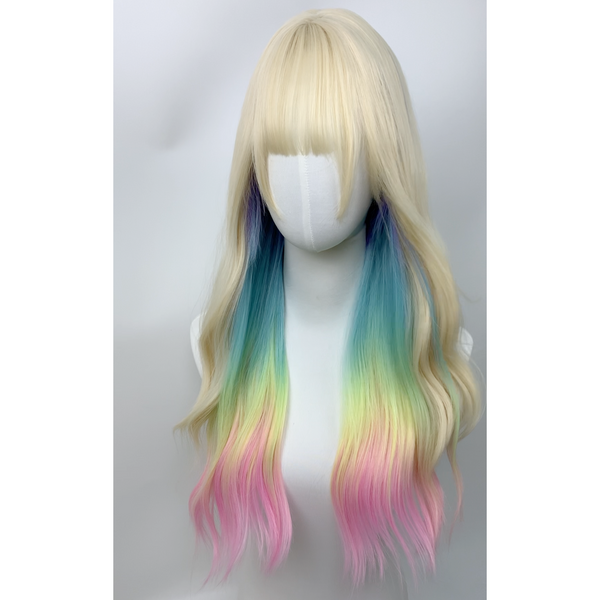 rainbow long curly hair KF11094