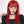 Red long straight wig KF9441