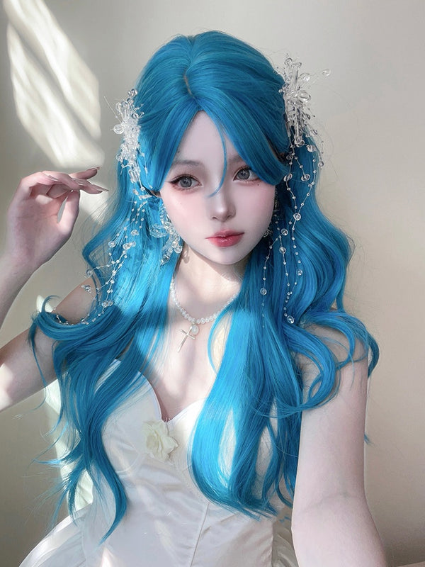 Blue-green wig KF9614