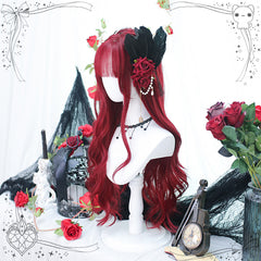 Red long curly hair wig  KF81259
