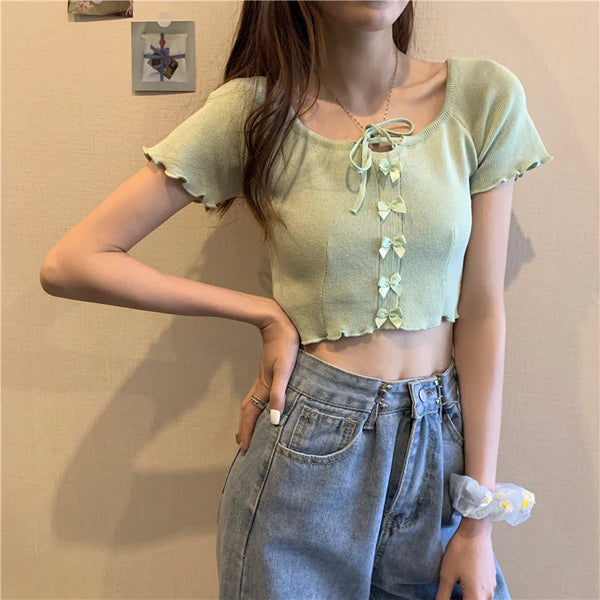cute cropped T-shirt  KF1107