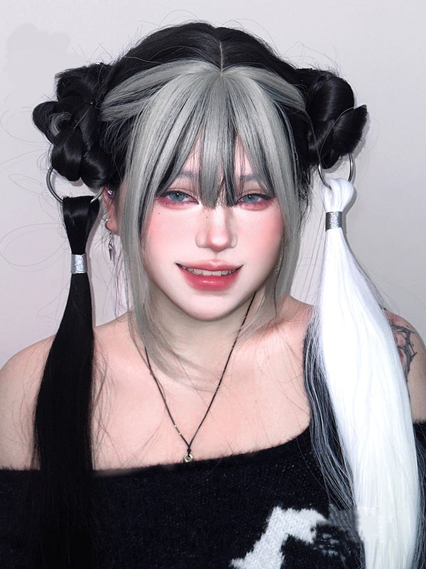 Black and silver lolita wig  KF11296