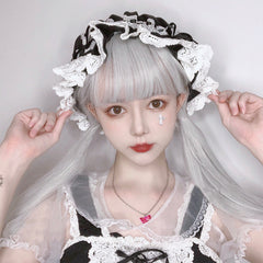 silver White long wig KF9615