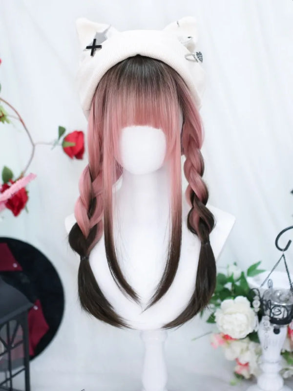 Pink brown gradient wig  KF11294