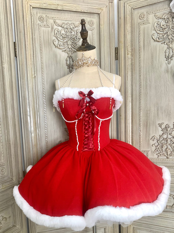 Christmas tube top dress   KF705701