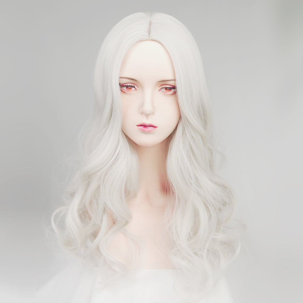 White long roll wig KF90499