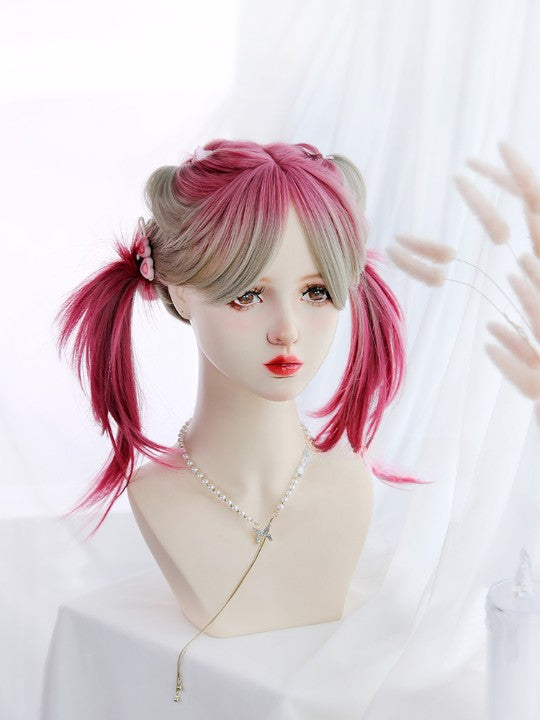 Lolita khaki pink wig  KF11049