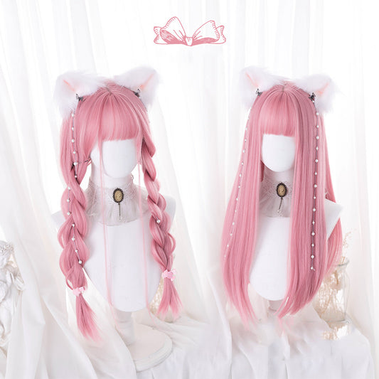 pink Long wig KF90519