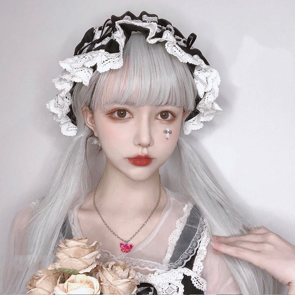 silver White long wig KF9615