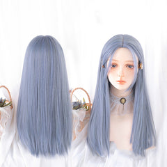Blue long  wig KF90764