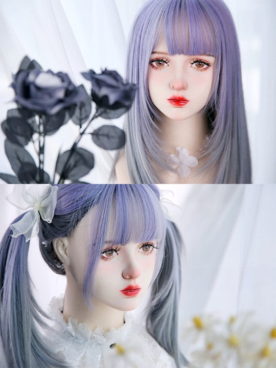 Lolita purple gray wig   KF11044