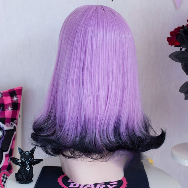 Purple black wig   KF11014