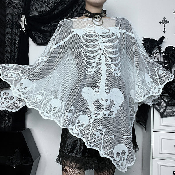 skull lace shawl   KF70237