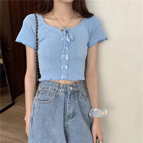 cute cropped T-shirt  KF1107