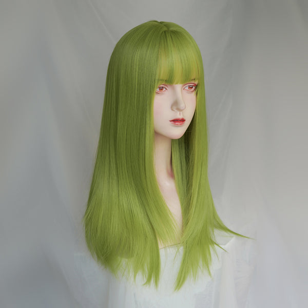 Green long  wig KF81691