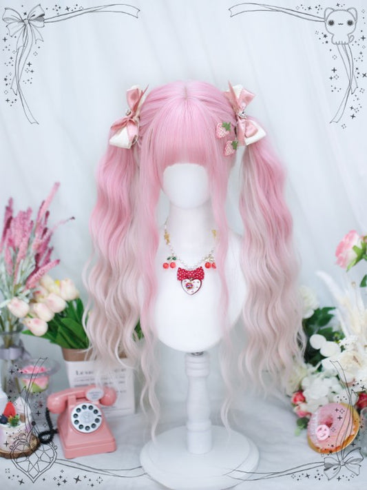 Pink Gradient White Lolita Wig   KF11096