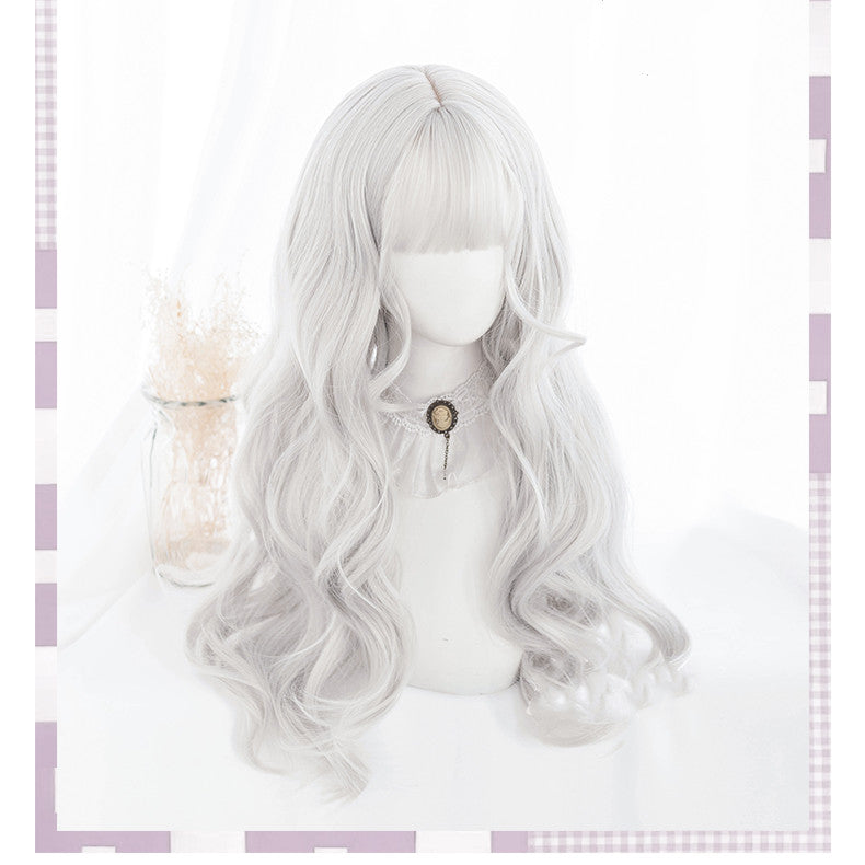 white long curly wig  KF82352