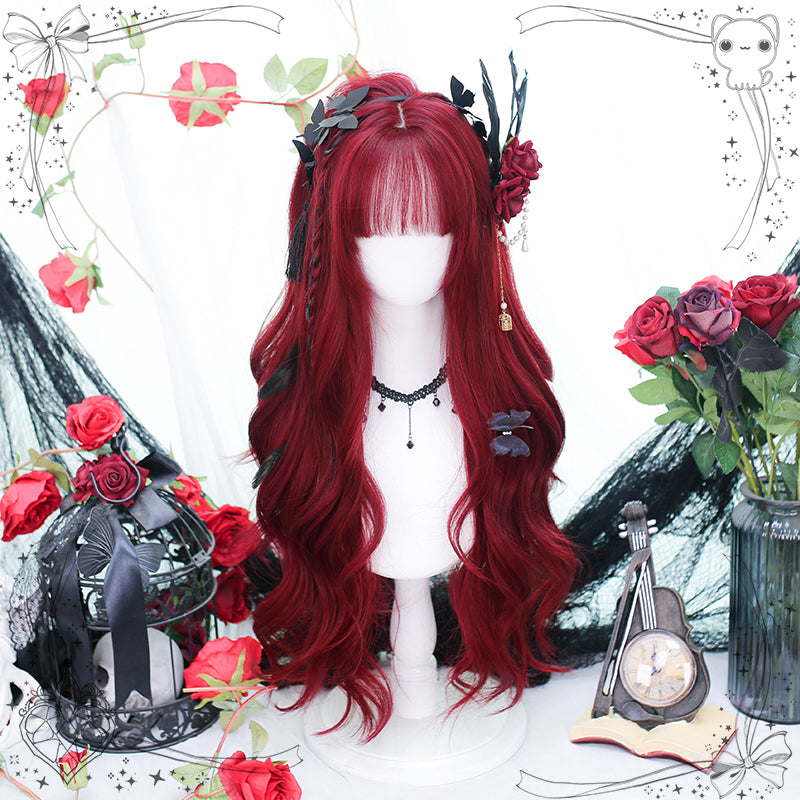 Red long curly hair wig  KF81259