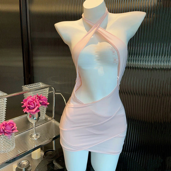 Pink halter dress KF1347