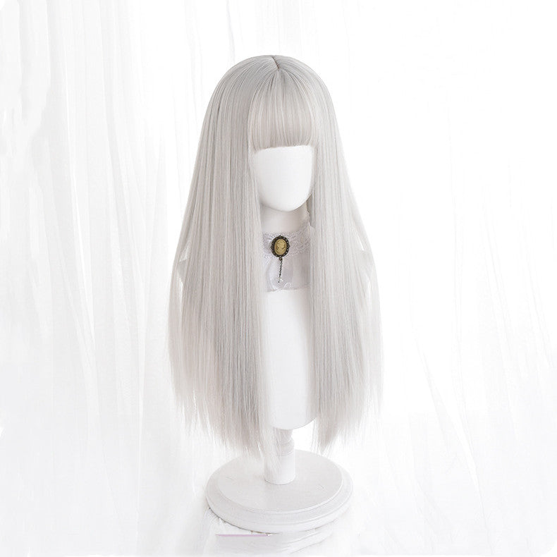 silver White long wig KF9615