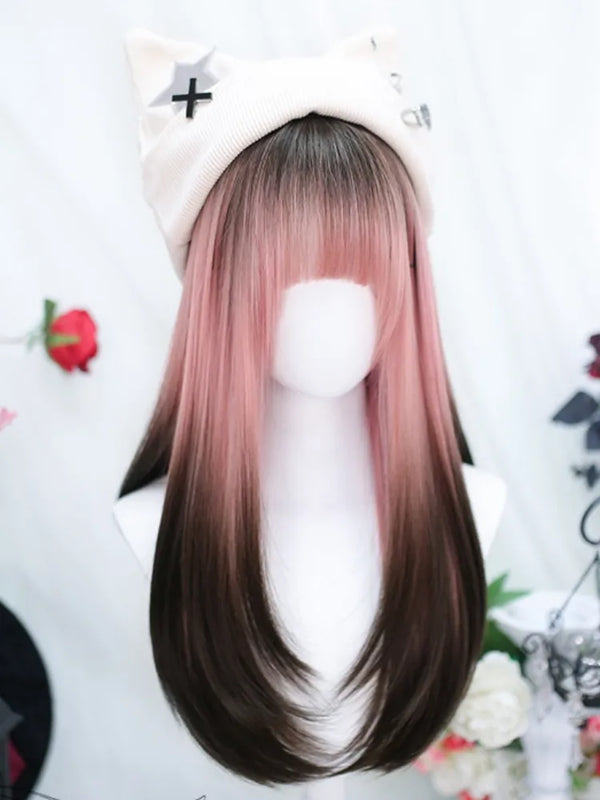 Pink brown gradient wig  KF11294