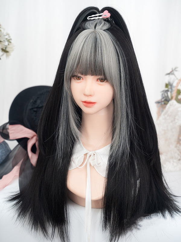 Black and silver lolita wig  KF11296