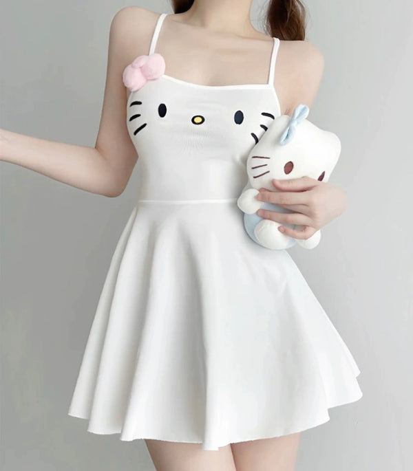 White suspender dress    KF705877