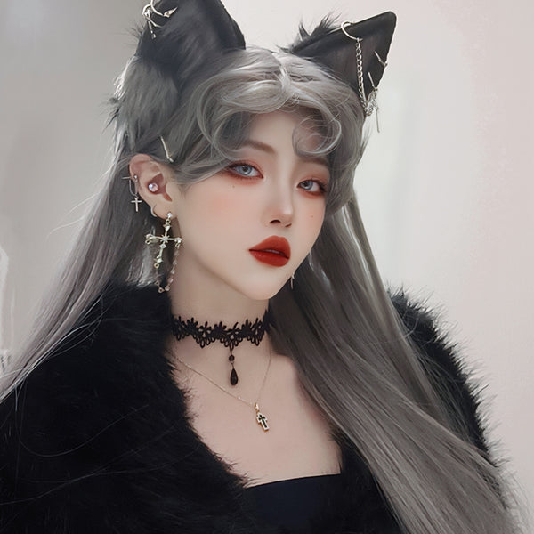 Gray lolita wig KF11023