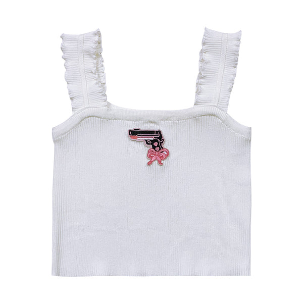 solid color embroidered camisole  KF82750